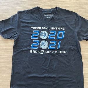 Tampa Bay Lighting 2020 & 2021 Championship Commemorative T-Shirt (NEVER WORN)